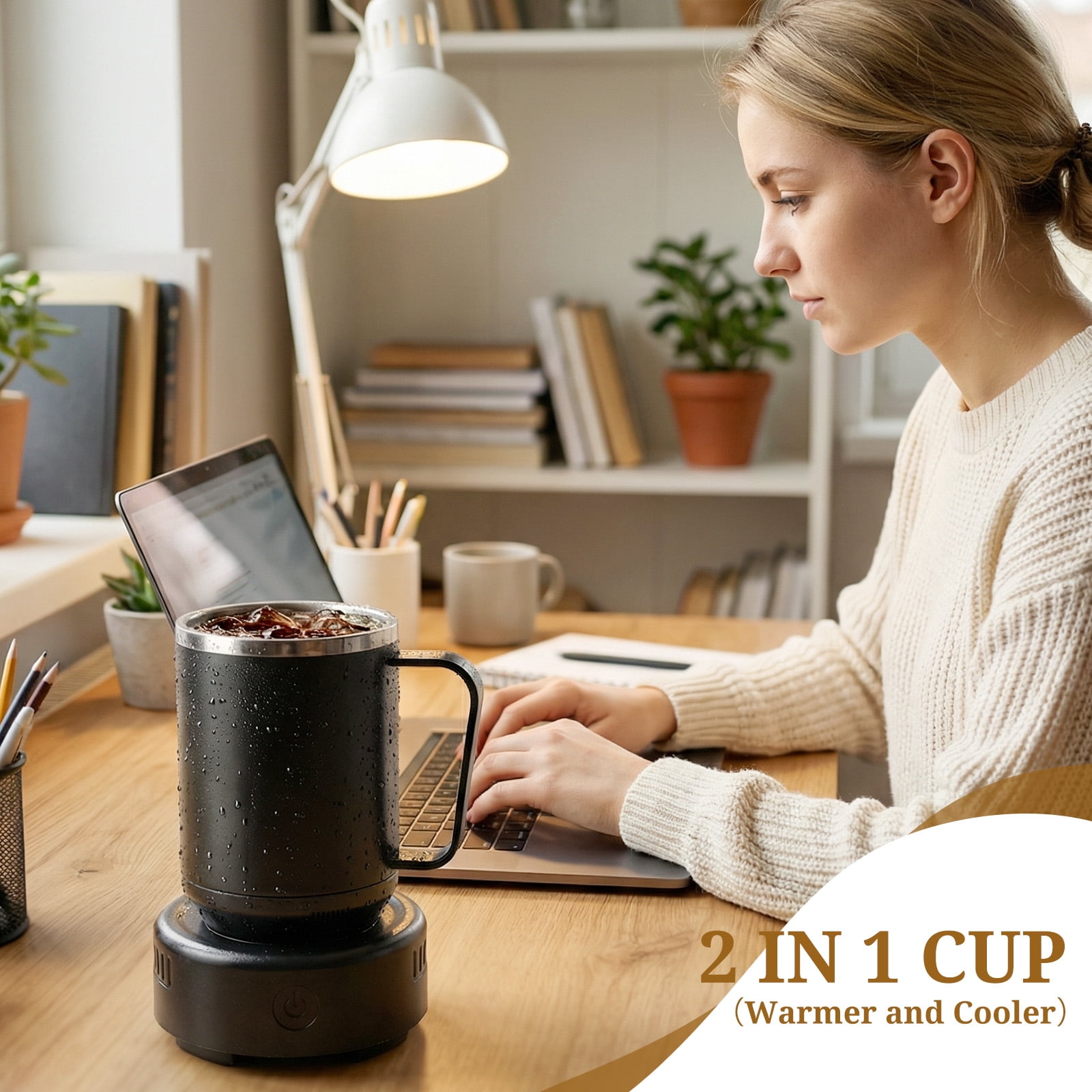 Haysky 2 IN 1 Coffee Tea Drinks Mug Warmer Cooler Desktop Heating and Cooling Beverage Plate for Water Milk Beer Cocoa US Plug