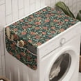 thumbnail image 1 of Floral Washing Machine Organizer, Retro Doodle Style Scribbled Flower Motifs, Anti-slip Fabric Top Cover for Washer and Dryer, Teal Seafoam Coral, by Ambesonne, 1 of 1