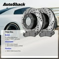 thumbnail image 3 of AutoShack 10.63" (270 mm) Rear Solid Drilled & Slotted Brake Rotors E-Coated + Ceramic Brake Pads | Replacement for 2010-2013 Chevrolet Impala 2005-2009 Buick LaCrosse | 6-PC Brake Kit | ShadowGuard, 3 of 5
