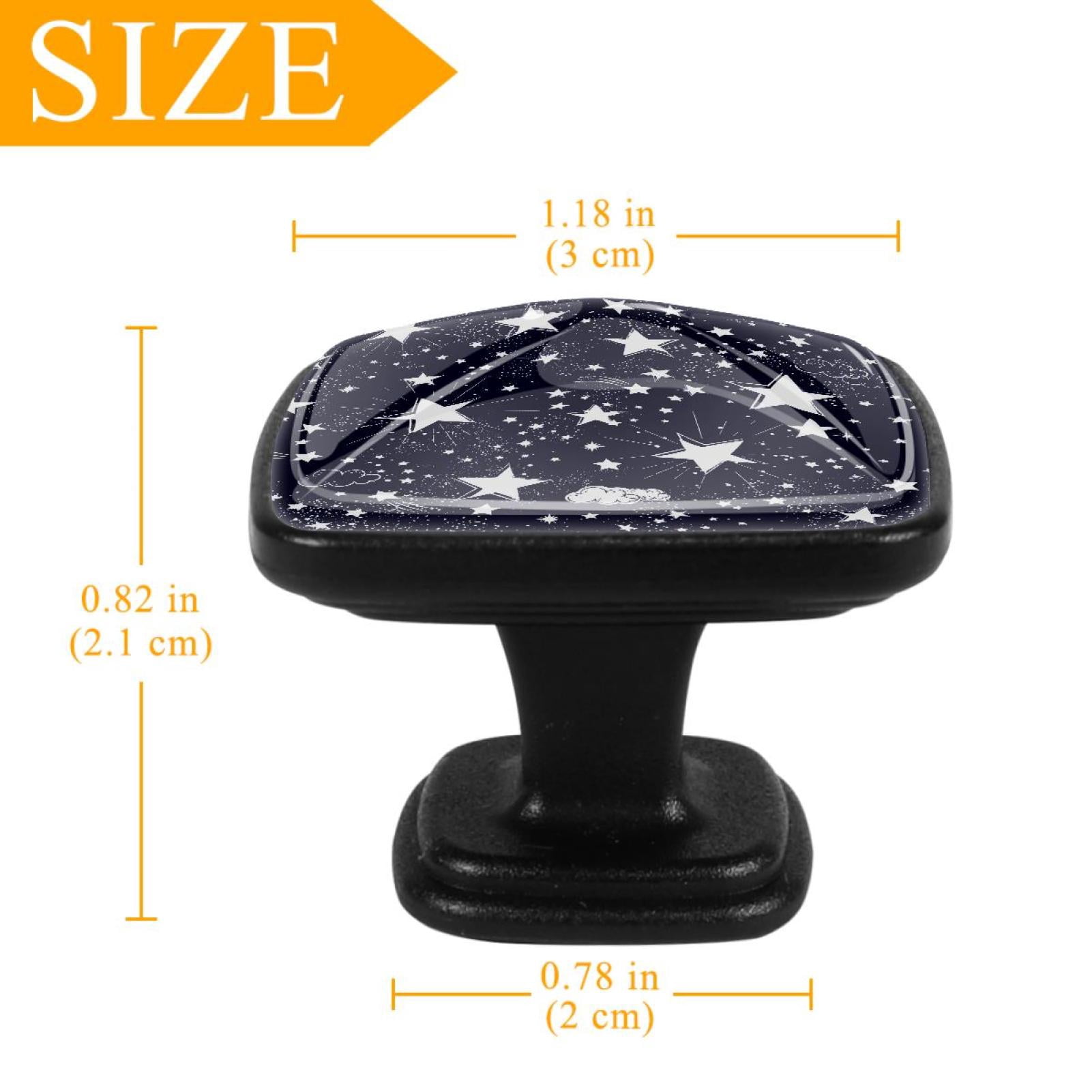 4 Pcs Cabinet Handle Drawer Pulls Stars in Dark Knobs with Screws Square Furniture Office Cabinet Knob Decoration