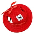 thumbnail image 7 of Summer Pet Dog Polk Dot Bow Breathable Nesh Princess Sun Hat Puppy Adjustable Outdoor Cap, 7 of 7