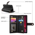 thumbnail image 5 of Crossbody for iPhone XS / iPhone X Phone Case Wallet with Card Slots Zipper Pocket, PU Leather Magnetic Shoulder Strap Purse Cover with Flip Kickstand for iPhone XS / iPhone X Women Girls, Black, 5 of 10