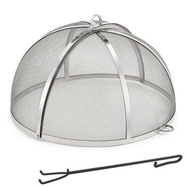 Good Directions Heavy Duty Fire Pit Spark Screen with Lifter, Stainless Steel, Hinged for Easy Access, 19 Inch Diameter