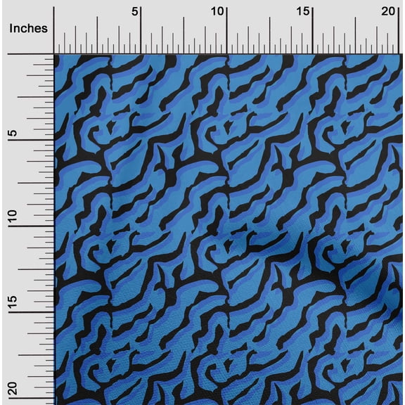 oneOone Polyester Spandex Blue Fabric Animal Skin Diy Clothing Quilting Fabric Print Fabric By Yard 56 Inch Wide-3FI