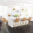 thumbnail image 4 of Dycanpo 24” Counter Height Bar Stools Set of 2, Modern Faux Leather, for Home Kitchen, Almond Buff, 4 of 8