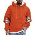 thumbnail image 2 of Yusimy Men's Hooded Sweatshirt Halloween Ghost Print Fleece-Lined Pocket Drawstring Long Sleeve Streetwear Cozy Winter Pullover, 2 of 5