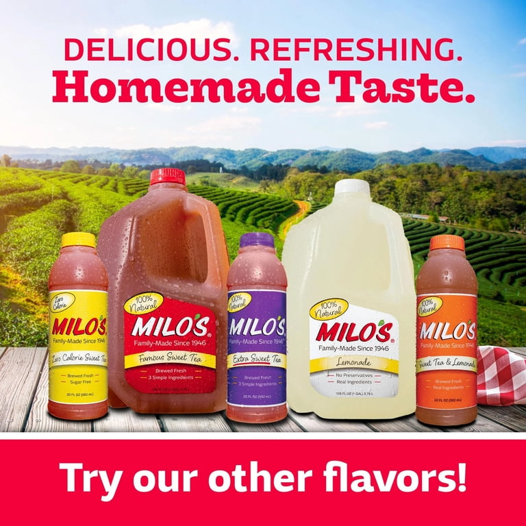 4 pack) Milo's Extra Sweet Iced Tea 20 fl oz single serve