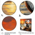 thumbnail image 3 of Designart "Sunset Harmony with Shoreline Pelican I" Animals Framed Wall Art - Yellow Pelican Bedroom Framed Canvas Wall Art, 3 of 6