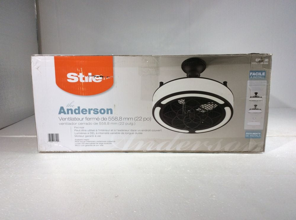 LED Indoor/Outdoor Black Ceiling Fan 