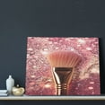thumbnail image 3 of Gukieu Makeup Brush on Pink Glitter Print Canvas Decorative Hanging Painting, Waterproof Art Wall Decoration with Frame, Suitable for Living Room, Bedroom, 3 of 6