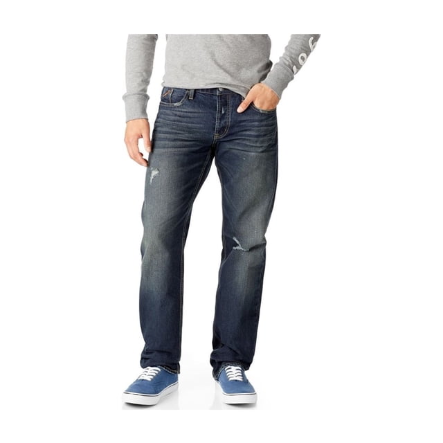 Aeropostale Essex Straight Leg Jeans para Hombre, Azul, 32W x 32L Aeropostale Pierna recta
