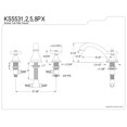 thumbnail image 2 of Kingston Brass KS5535PX 8 Inch -18 Inch Widespread Roman Tub Filler - Oil Rubbed Bronze, 2 of 2