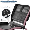 thumbnail image 5 of Haosy 3 Ring Zipper Binder with Shoulder Strap Waterproof Trapper Keeper 2 Inch D-Ring 500 Sheets Capacity, Dusty Rose, 5 of 8