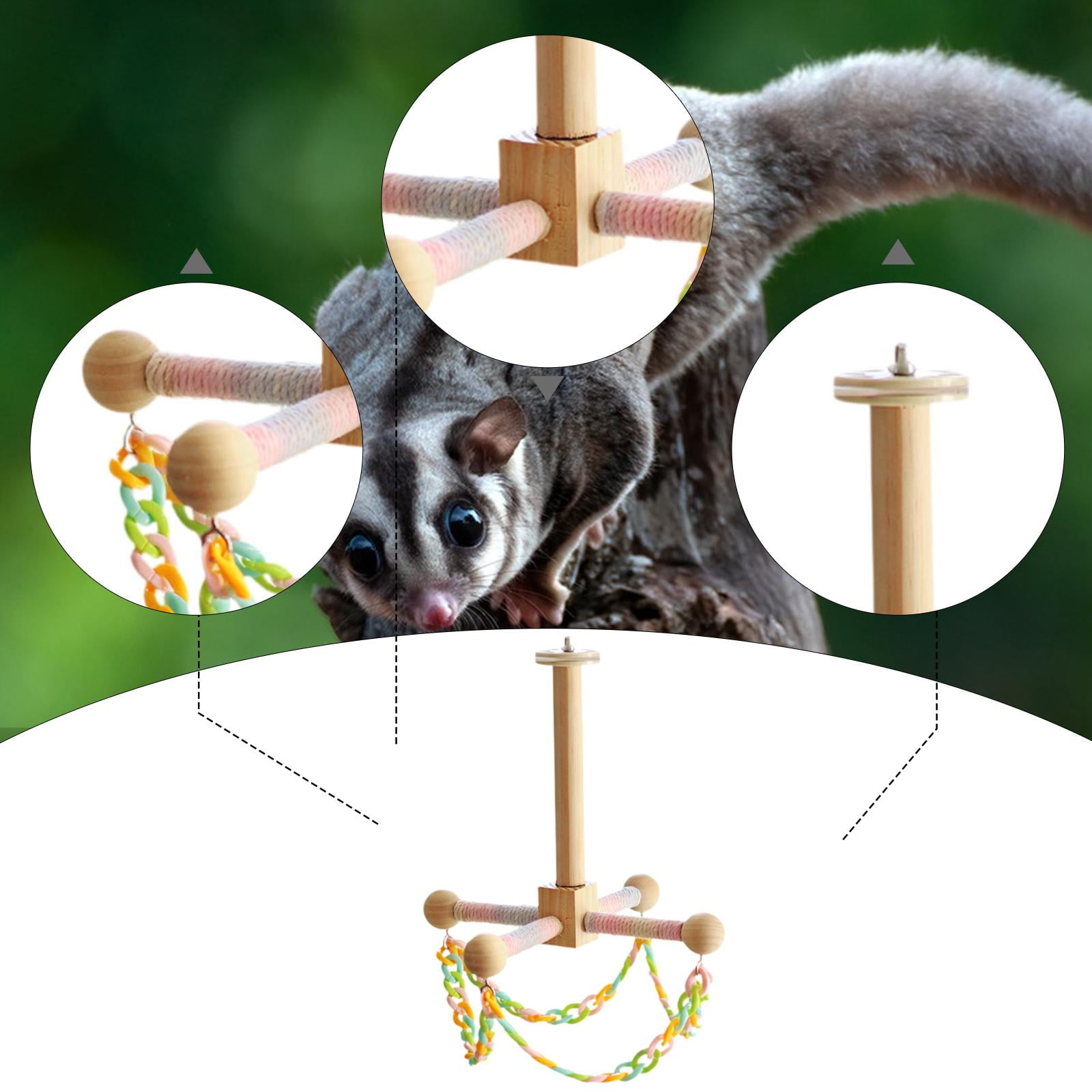 Bvdfgk Enrichment Cockatiel Toy Bird Stand Perch Toy Fun with Swing Rotating Parrot Toy