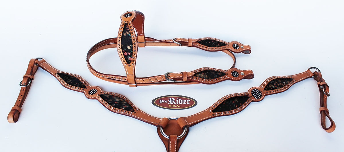 Horse Show Tack Bridle Western Leather Rodeo Headstall Breast Collar