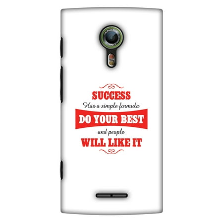 Alcatel OneTouch Flash 2 Case - Success Do Your Best, Hard Plastic Back Cover. Slim Profile Cute Printed Designer Snap on Case with Screen Cleaning