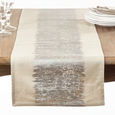Saro Lifestyle Metallic Banded Table Runner