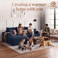 thumbnail image 2 of OMNIBERG L-Shaped Boneless Modular Sectional Sofa, Corduroy Cloud Couch with Reversible Chaise, Deep Seat, 10-Inch Armrests and 5 Pillows for Living Room, Blue(Left Facing Chaise), 2 of 9