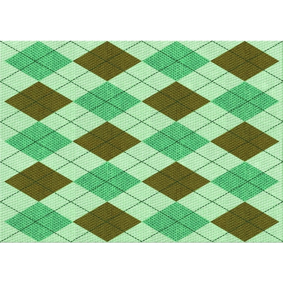 Ahgly Company Indoor Rectangle Patterned Green Pepper Green Area Rugs, 6' x 9'