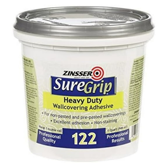 Zinsser 69384 1 Quart Clear SureGrip Strippable Wall Covering Adhesive (3 Pack)
