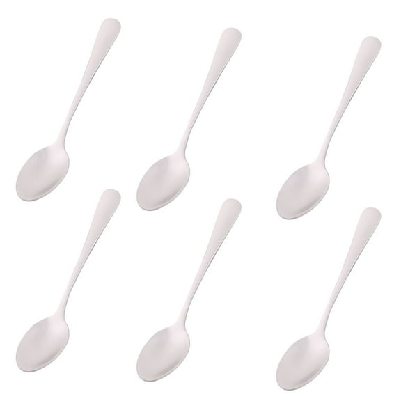 Kitchen Restaurant Stainless Steel Coffee Tea Spoon Silver Tone 12cm Length 6pcs