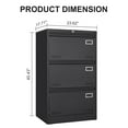 thumbnail image 5 of Tcbosik 3 Drawer File Cabinet with Lock for Home Office, Vertical Metal Filing Cabinet for Legal/Letter/A4/F4, Assembly Required, Black, 5 of 9