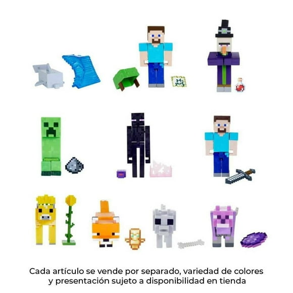 Figura de Acción Minecraft Minecraft Vanilla De 3.25" con Crafting Varios Modelos 1 Pieza
