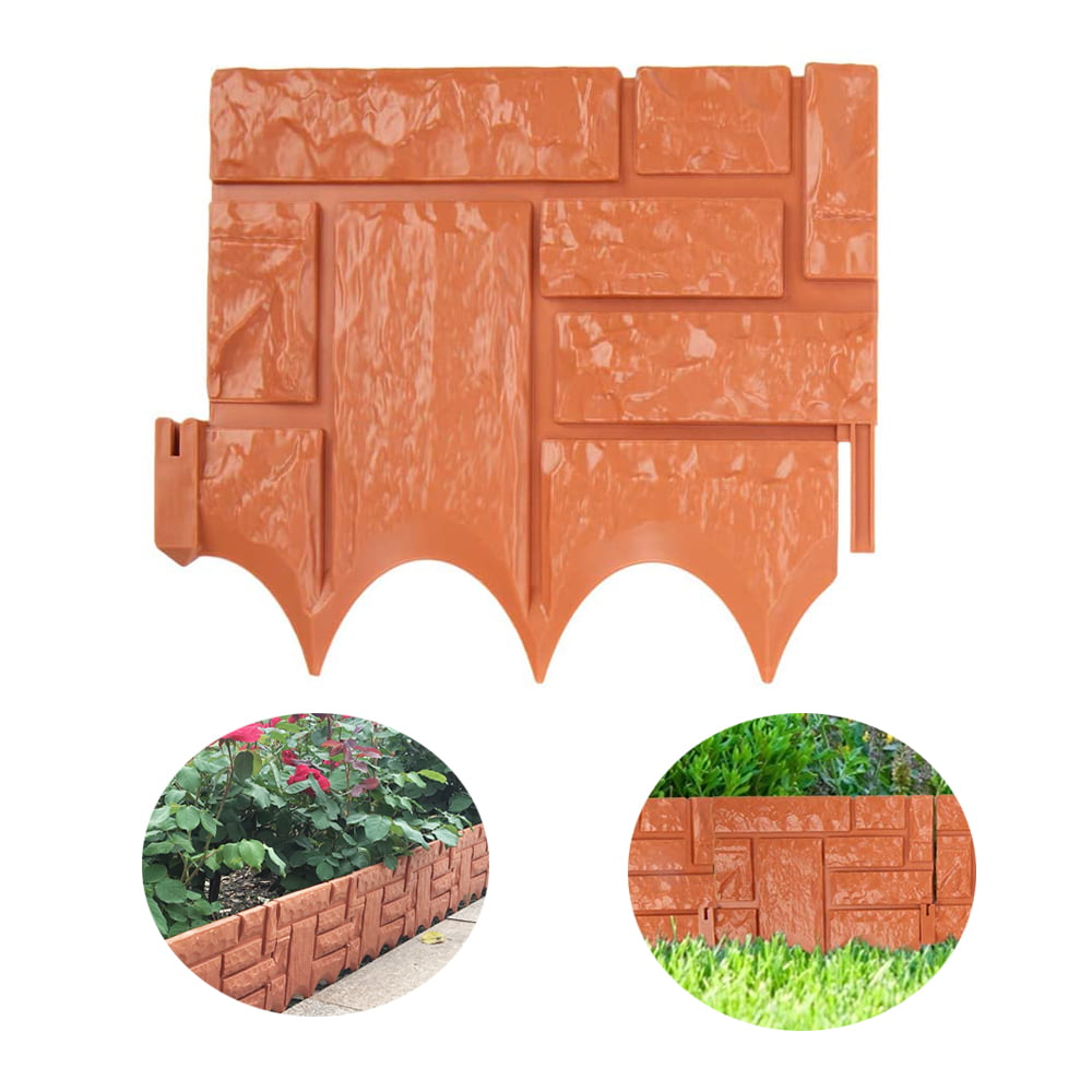 Details about   6Pcs Plastic Imitation Stone Gardening Fence Brick Garden Walls Decoration 