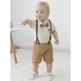 thumbnail image 6 of WESIDOM Infant Toddler Clothes Gentleman Shirt Suspender Pants Bowtie Summer Short Sleeve 0-24M 3pcs, 6 of 16