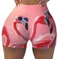 thumbnail image 2 of Cauagu Cool Flamingos Sunglasses Scene for Womens Workout Impact Shorts,Booty Biker Shorts High Waisted Elastic Athletic Shorts for Yoga Gym Running Sports-XX-Large, 2 of 8