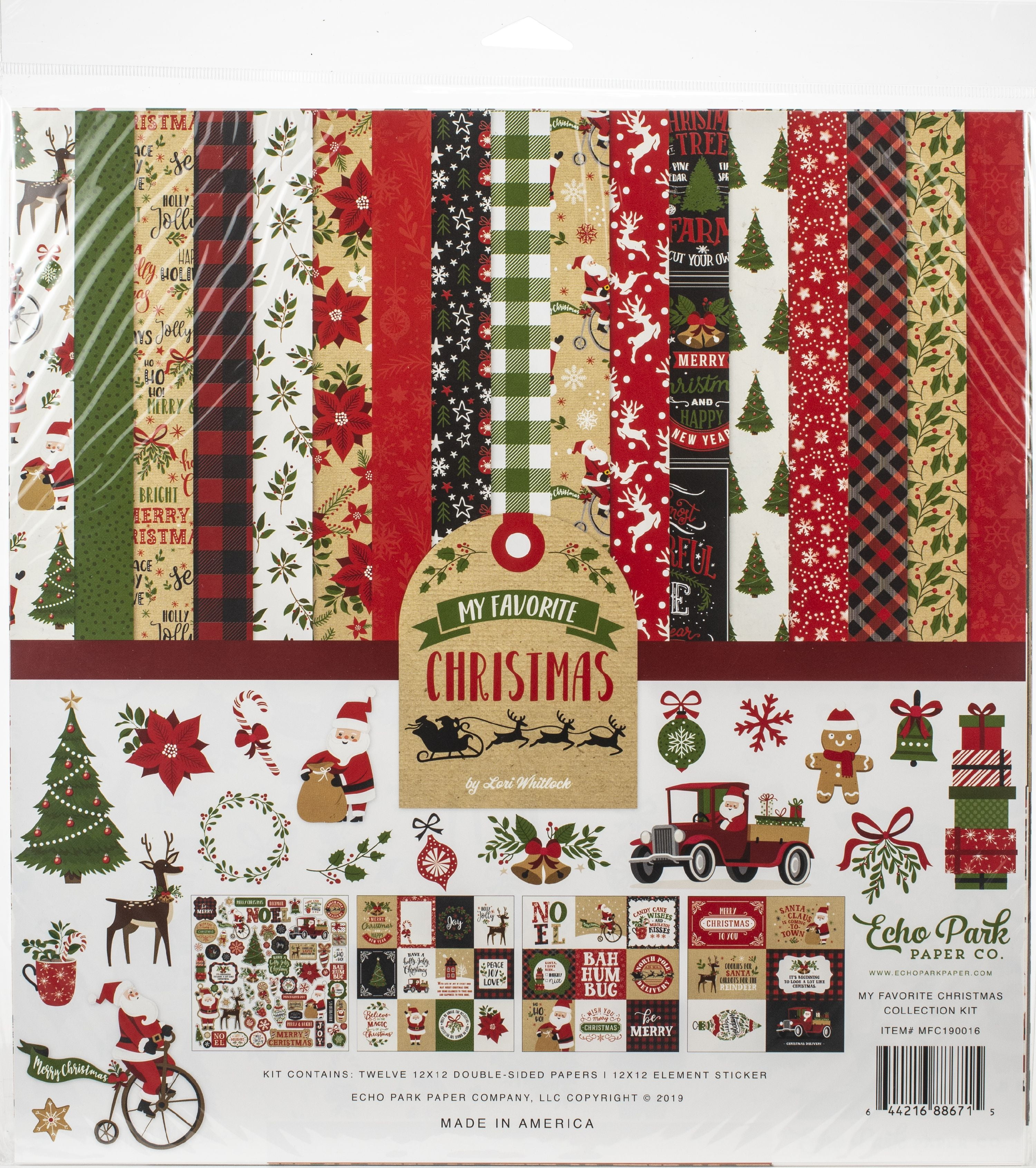 Echo Park CELEBRATE CHRISTMAS 12x12 Collection Kit Santa Scrapbook Planner 