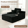 thumbnail image 6 of XIZZI 67" Oversized Chaise Lounge Indoor, No Assembly Required, Upholstered Sleeper Sofa Bed with Cup Holder & Throw Pillows, Plush Fabric, Black, 6 of 10