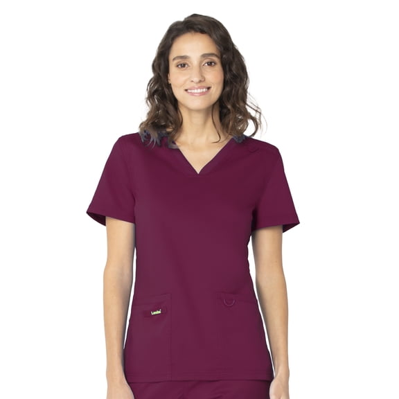 Landau ProFlex Tailored Fit Stretch 2-Pocket V-Neck Scrub Top for Women 4168