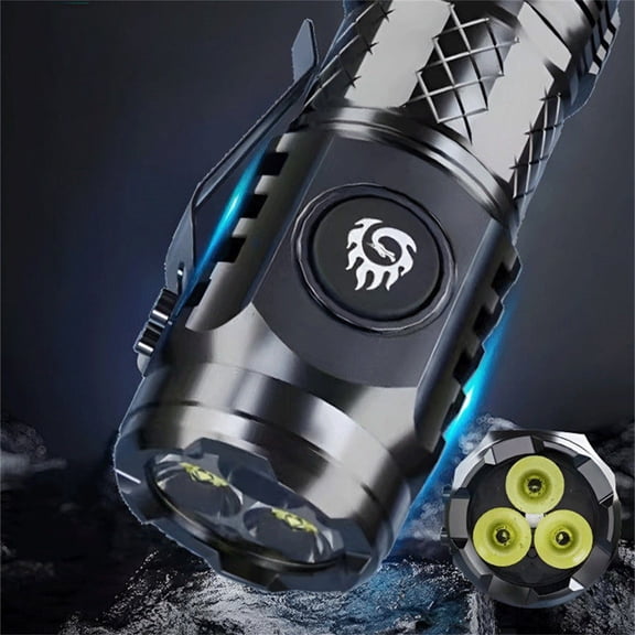 Mini Flashlight,Flashlight Rechargeable,Brightest Flashlight,20W Three-Eye 5-Gear LED Torch,Type-C Fast Charging Waterproof Drop-Resistant Flashlight For Outdoor,Camping,Home & Emergency Use.