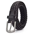 thumbnail image 4 of Cinturón de cuero tejido a mano para hombre, cinturón de cintura con capa superior de piel de vaca, hebilla Retro, cinturón informal versátil a la moda para jóvenes y mayores, 4 of 5