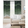 thumbnail image 2 of Sage Green Waves Blackout Curtains for Bedroom Living Room Darkening Curtains 84 Inch Length 2 Panels Set Rustic Abstract Ombre Stripes Art Window Curtain Window Treatment Grommet Drapes 42"x84", 2 of 9