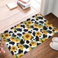 thumbnail image 4 of Picia Cute Cow Print Sunflower A Pattern Flannel Doormat – 16x24 Inch Non-Slip Indoor Mat, Absorbent & Quick-Dry Rug for Entryway, Bathroom, Kitchen, and Bedroom, Machine Washable, 4 of 7