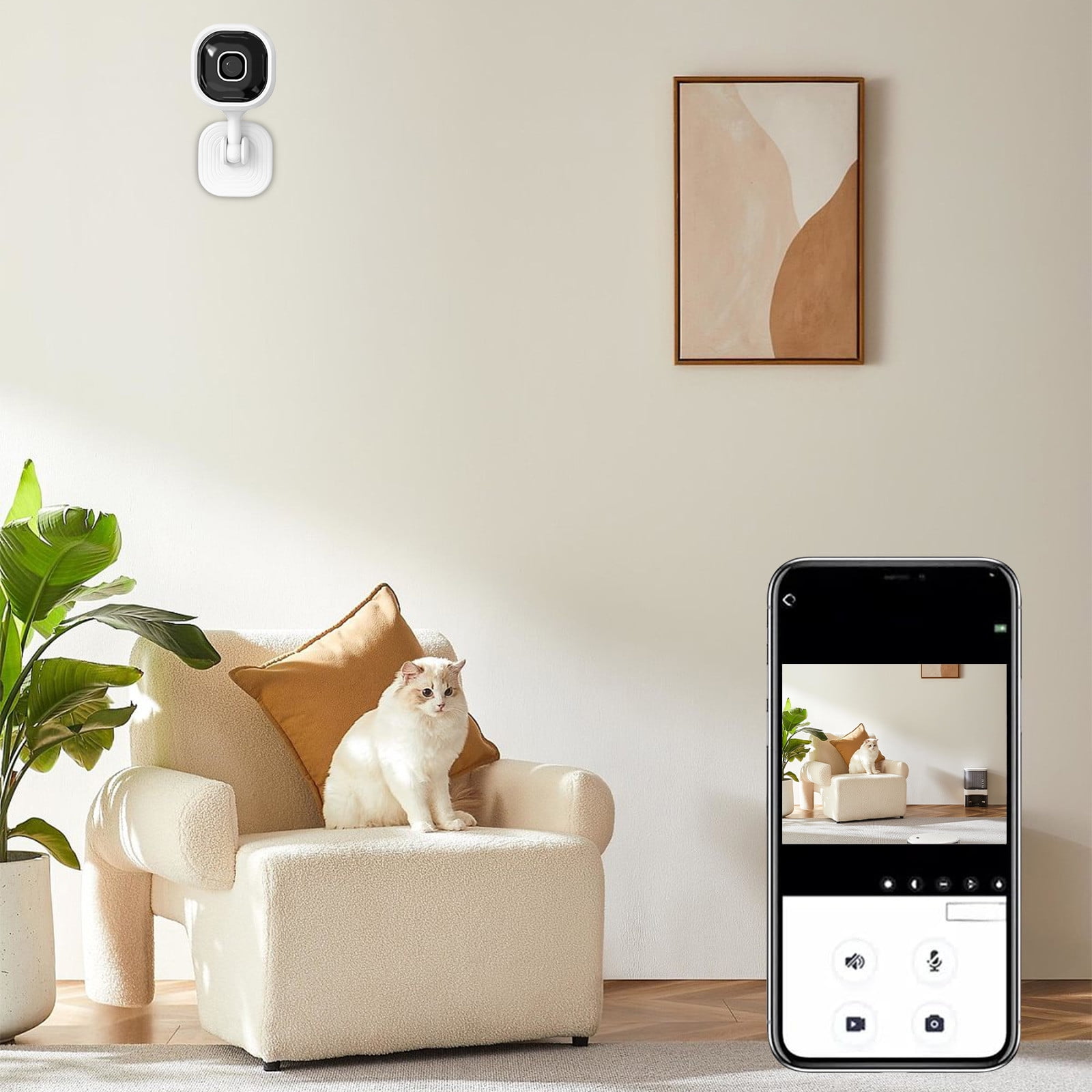 TaTaai 2Pcs WiFi Indoor Camera for Home Security, 24/7 Recording Camera for Office/House/Apartment