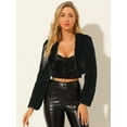 thumbnail image 3 of INSPIRE CHIC Women's Cropped Collarless Long Sleeve Faux Fur Open Front Coat, 3 of 6