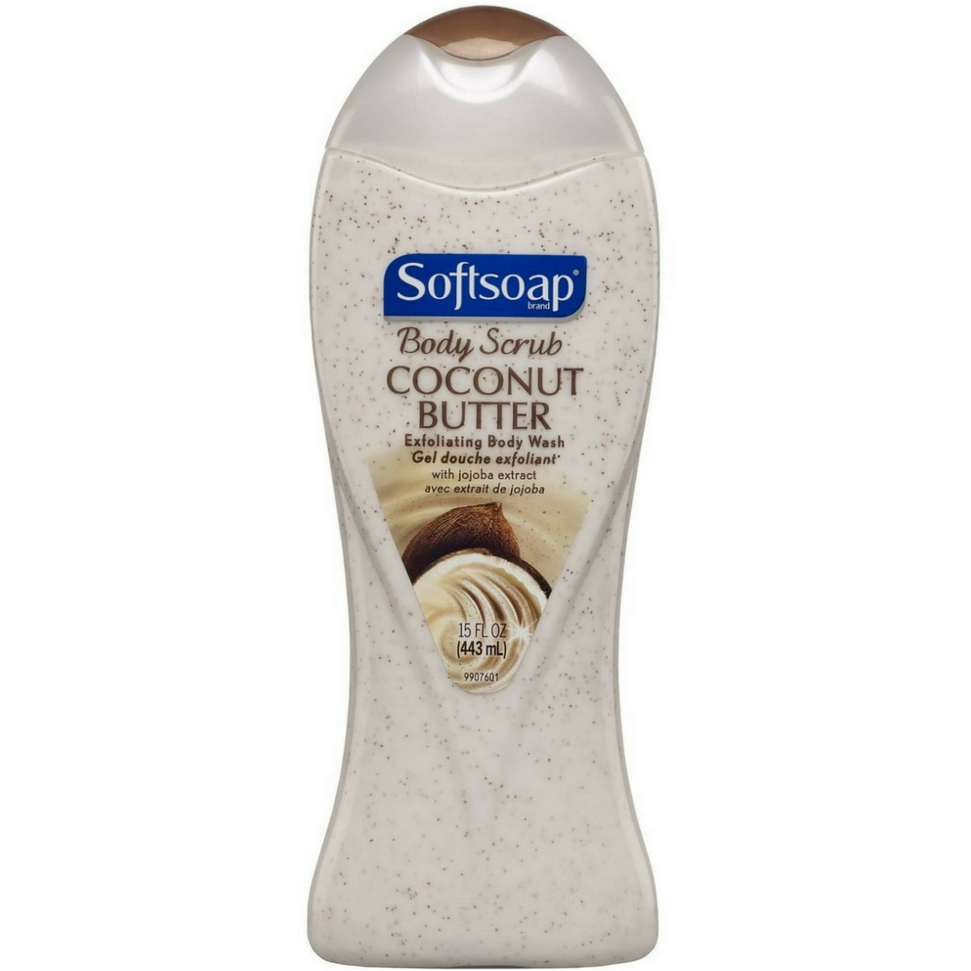 Softsoap Body Wash Exfoliating Scrub, Coconut Butter Scent, 15 oz Bottle