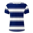 thumbnail image 5 of ZCFZJW Mens Fashion T-Shirts Casual Striped Print Summer Short Sleeve Round Neck Graphic Tees Shirt Tops Big and Tall Regular Fit Pullover Dark Blue XXXXXL, 5 of 5