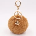 thumbnail image 2 of Naierhg Snowflake Fluffy Pompom Ball Key Chain Ring Holder Car Bag Ornament Keychain, 2 of 8