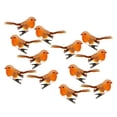 thumbnail image 3 of 12 piezas de pájaros de espuma falsos, pájaros artificiales con clips, figuras de pájaros del zoológico, pájaros de plumas de simulación para porche, , naranja gris shamjiam Estatua de pájaro de simulación, 3 of 8