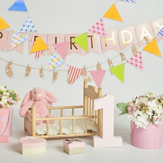 10M/32Ft Triangle Bunting Banner, 36 Pcs Cotton Fabric Flags