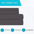 thumbnail image 5 of 4 Piece 100% Egyptian Cotton Sheets 800 Thread Count Hotel Quality Smooth & Soft Bedding Sheet Set King Size - 15" Inch Deep Pocket - Dark Grey Stripe, 5 of 7
