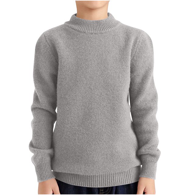 Posijego 4-18 Years Girls Boys Sweaters Crew Neck Solid Color Long Sleeve Knit Pullover Tops Fall Winter Clothes
