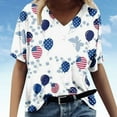 thumbnail image 2 of Dyegold Summer Tops for Women 2023, Plus Size Patriotic Tops for Women American Flag 4th July Blouses Loose Fitting T-Shirts Short Sleeve V-Neck ​Tunic Top, 2 of 5