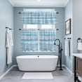 thumbnail image 4 of Summer Kitchen Curtains Valances and Tiers Set of 3 Gradient Blue Wood Grain Rustic Farmhouse Modern Tier Curtains and Valance with Rod Pocket for Small Windows, 27.5"x24", 4 of 9