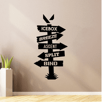 Valorant Map Names Pathway Signage Icebox Breeze Ascent Split Bind Wall Sticker Art Decal for Girls Boys Room Bedroom Gaming Room Gamer Room House Home Decor Vinyl Decoration Size (30x12 inch)