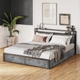 thumbnail image 1 of Base Cama Queen Size, Bluelander con Conectores y Puertos USB, Base de Cama con Almacenamiento, Gris, 1 of 5